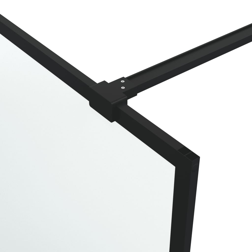 Dusjvegg svart 80x195 cm halvfrostet ESG-glass