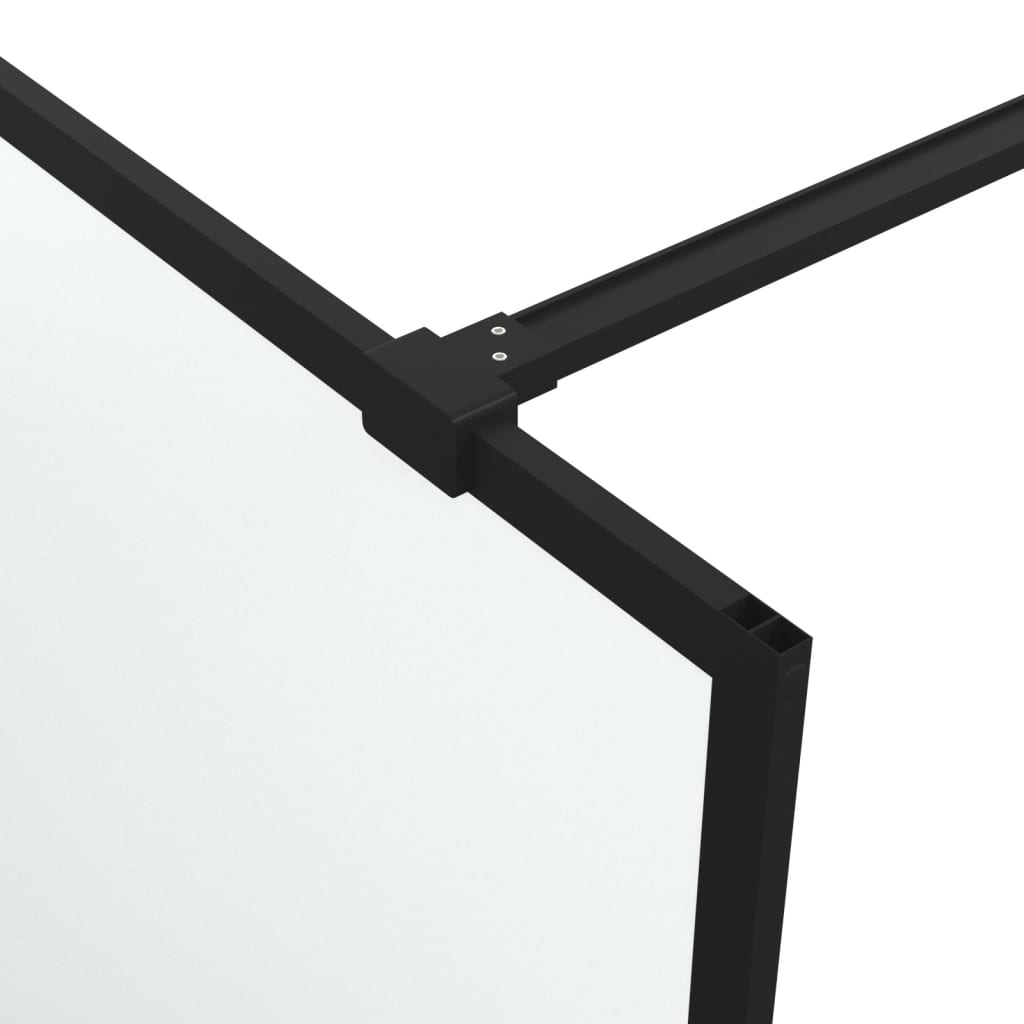 Dusjvegg svart 100x195 cm frostet ESG-glass
