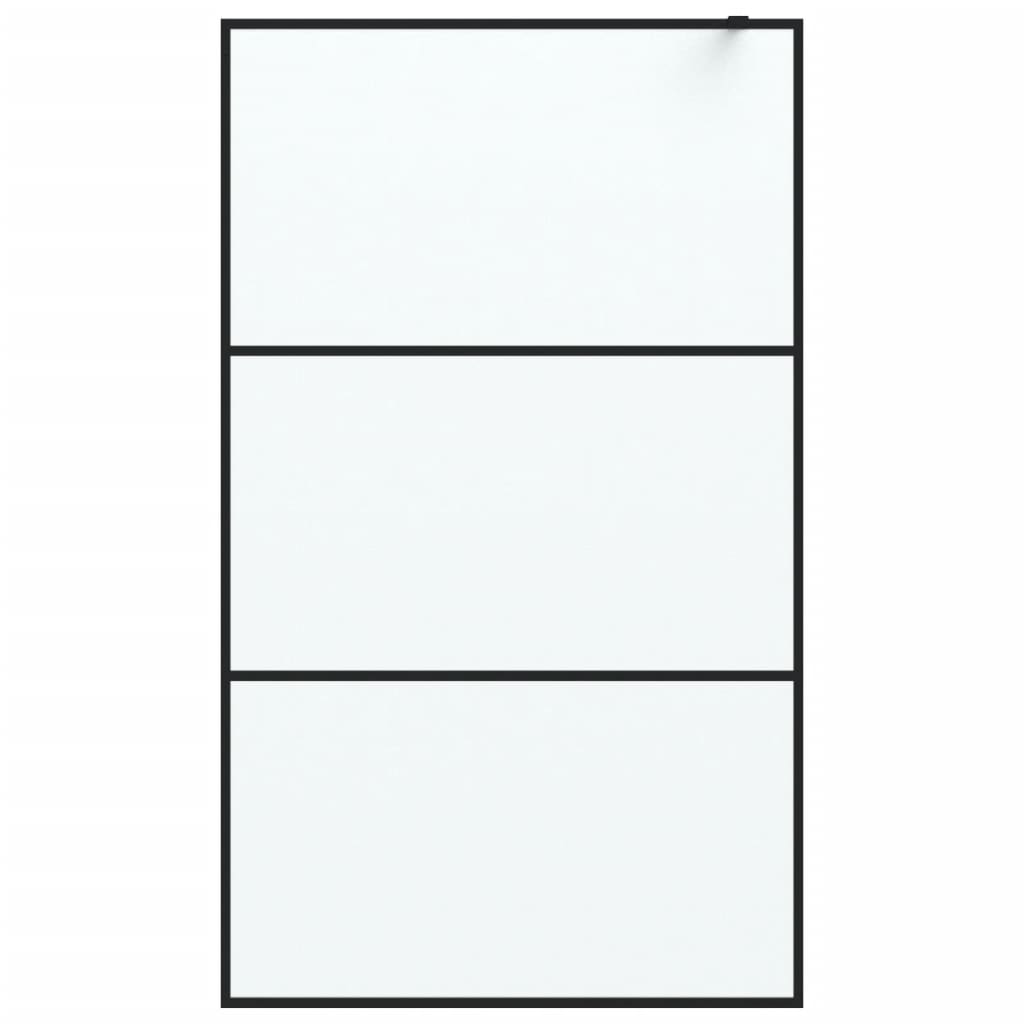 Dusjvegg svart 115x195 cm frostet ESG-glass