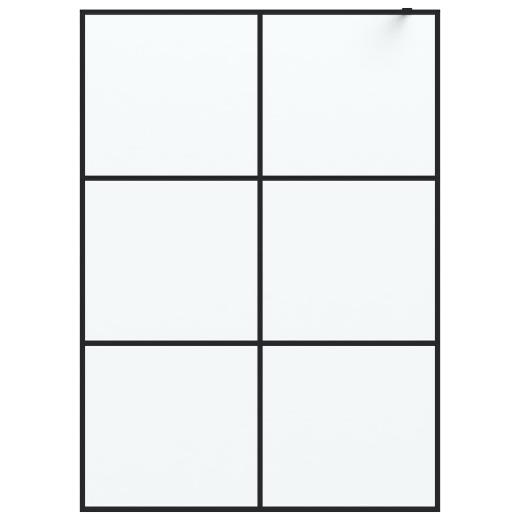 Dusjvegg svart 140x195 cm frostet ESG-glass