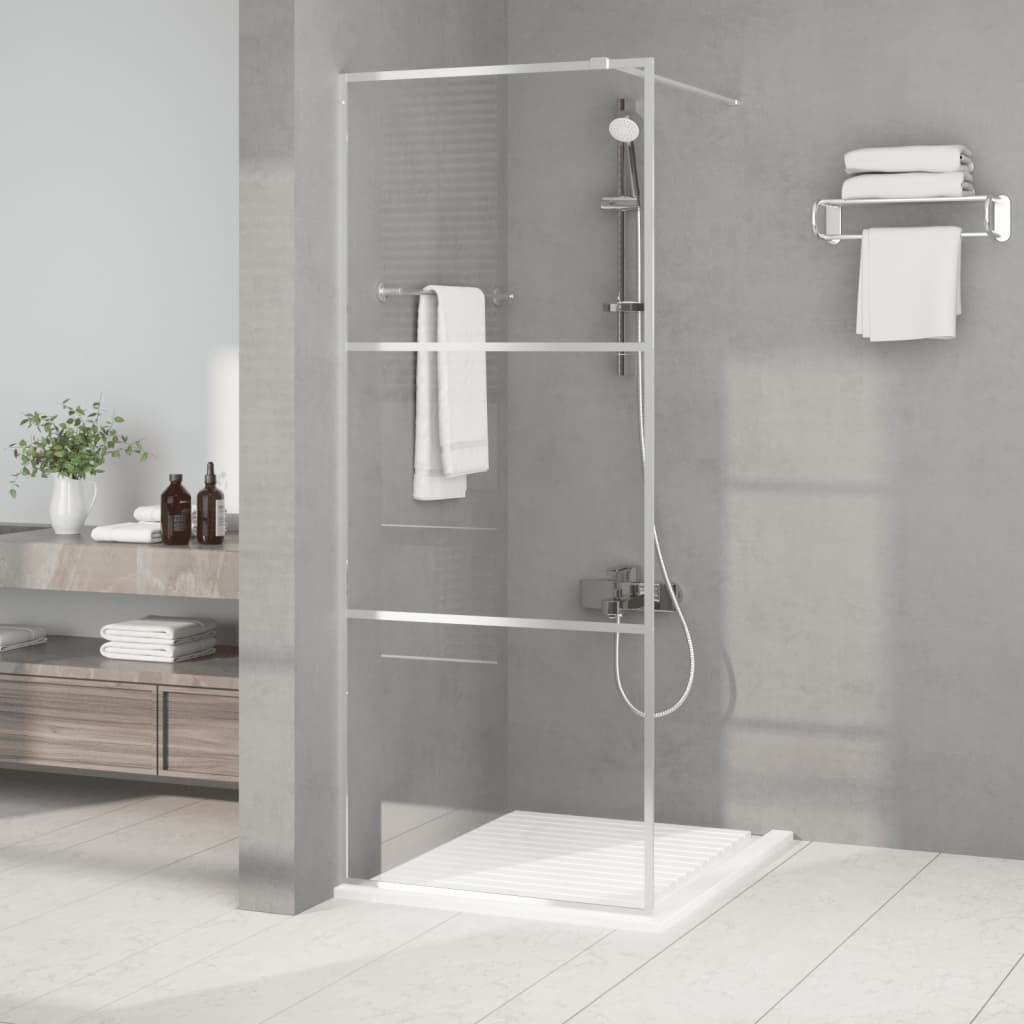 Dusjvegg sølv 80x195 cm klart ESG-glass