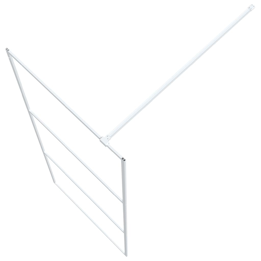 Dusjvegg hvit 80x195 cm klart ESG-glass