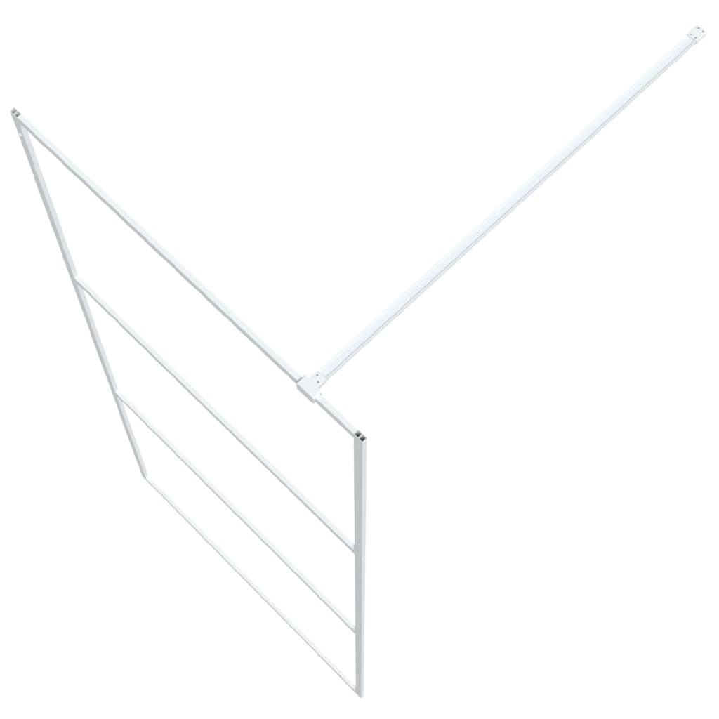 Dusjvegg hvit 90x195 cm klart ESG-glass