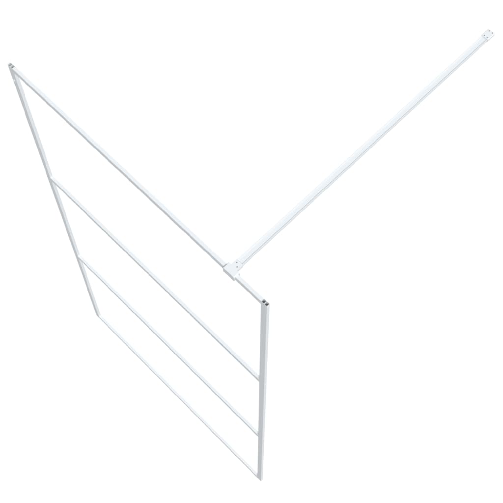 Dusjvegg hvit 100x195 cm klart ESG-glass