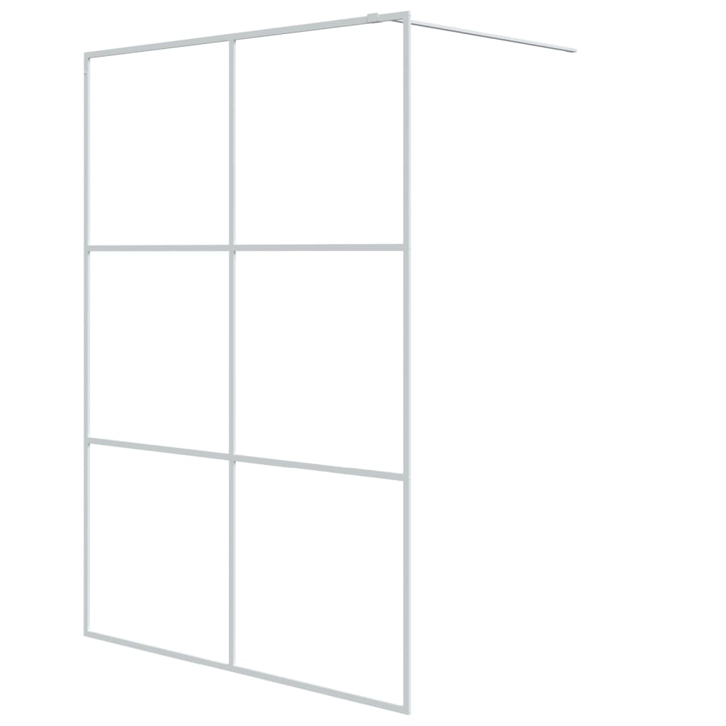 Dusjvegg hvit 140x195 cm klart ESG-glass