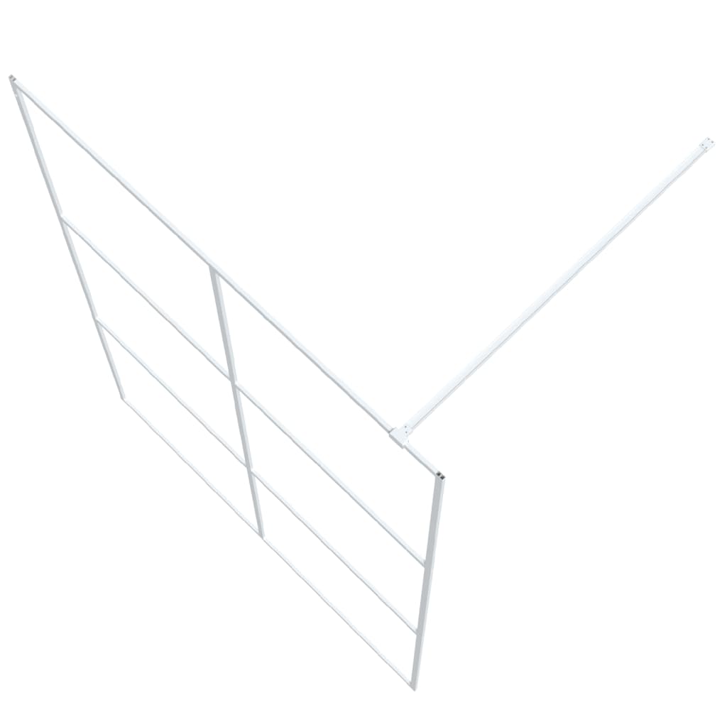 Dusjvegg hvit 140x195 cm klart ESG-glass