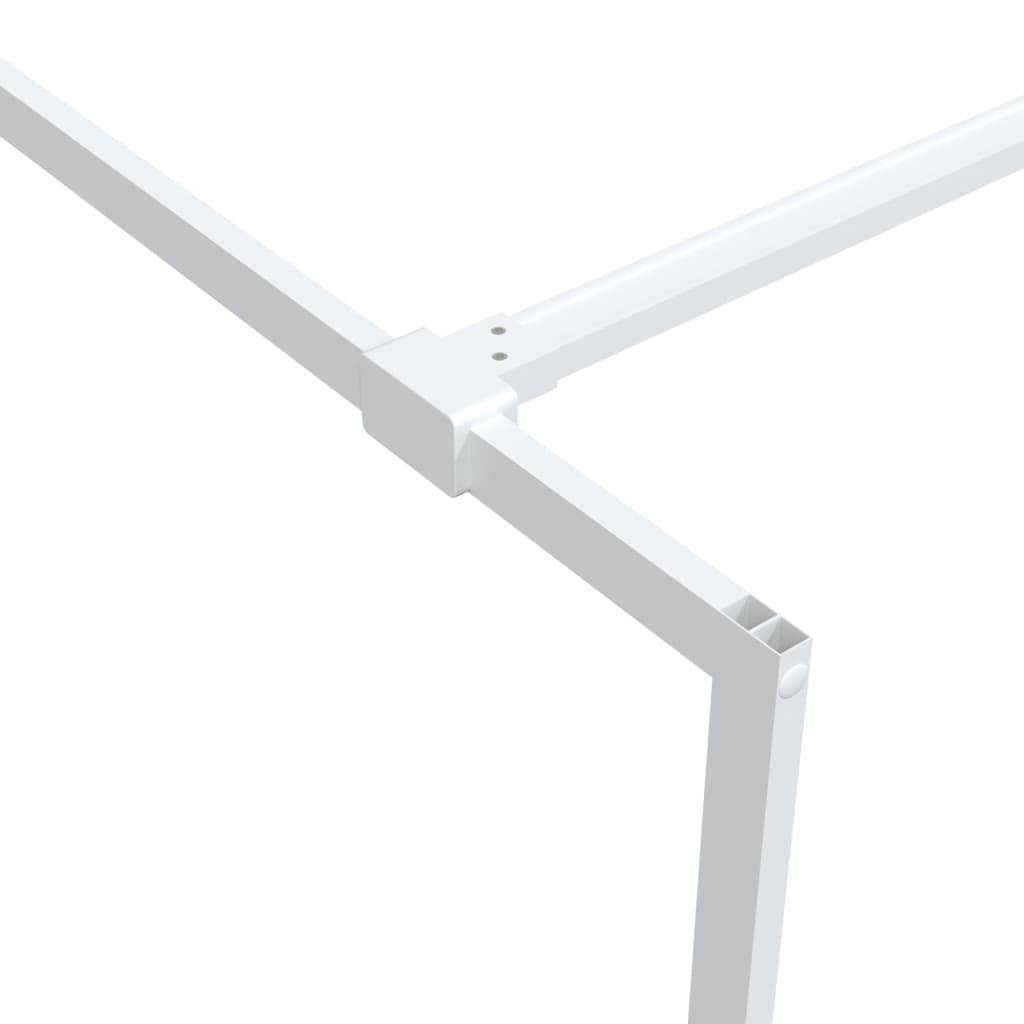 Dusjvegg hvit 140x195 cm klart ESG-glass