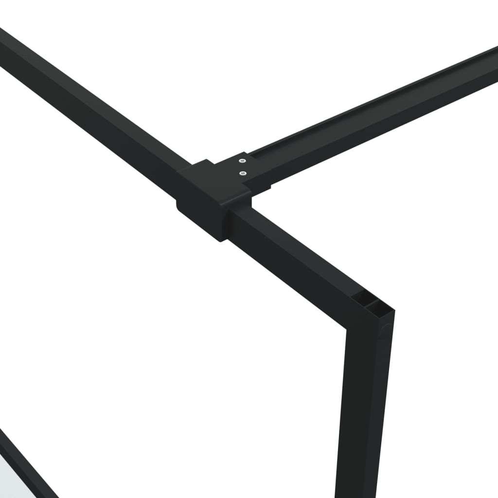 Dusjvegg svart 90x195 cm halvfrostet ESG-glass