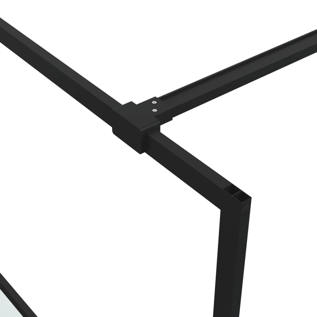 Dusjvegg svart 100x195 cm halvfrostet ESG-glass