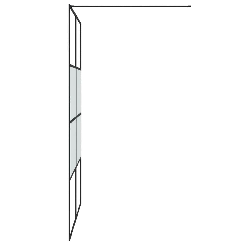Dusjvegg svart 140x195 cm halvfrostet ESG-glass