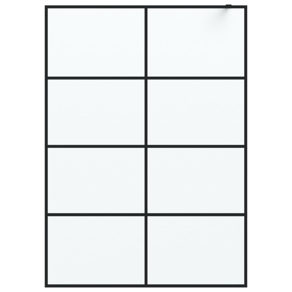 Dusjvegg svart 140x195 cm frostet ESG-glass