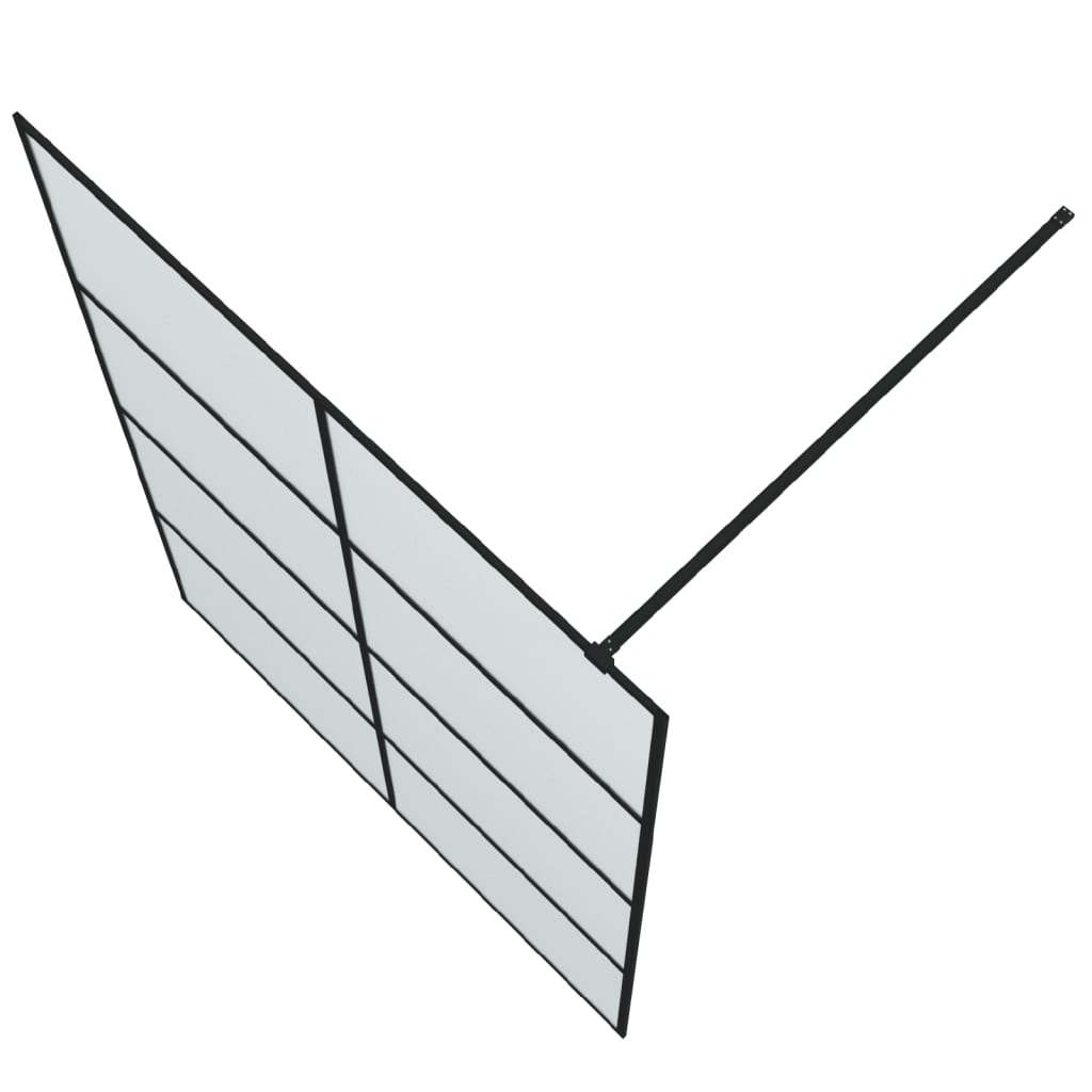 Dusjvegg svart 140x195 cm frostet ESG-glass