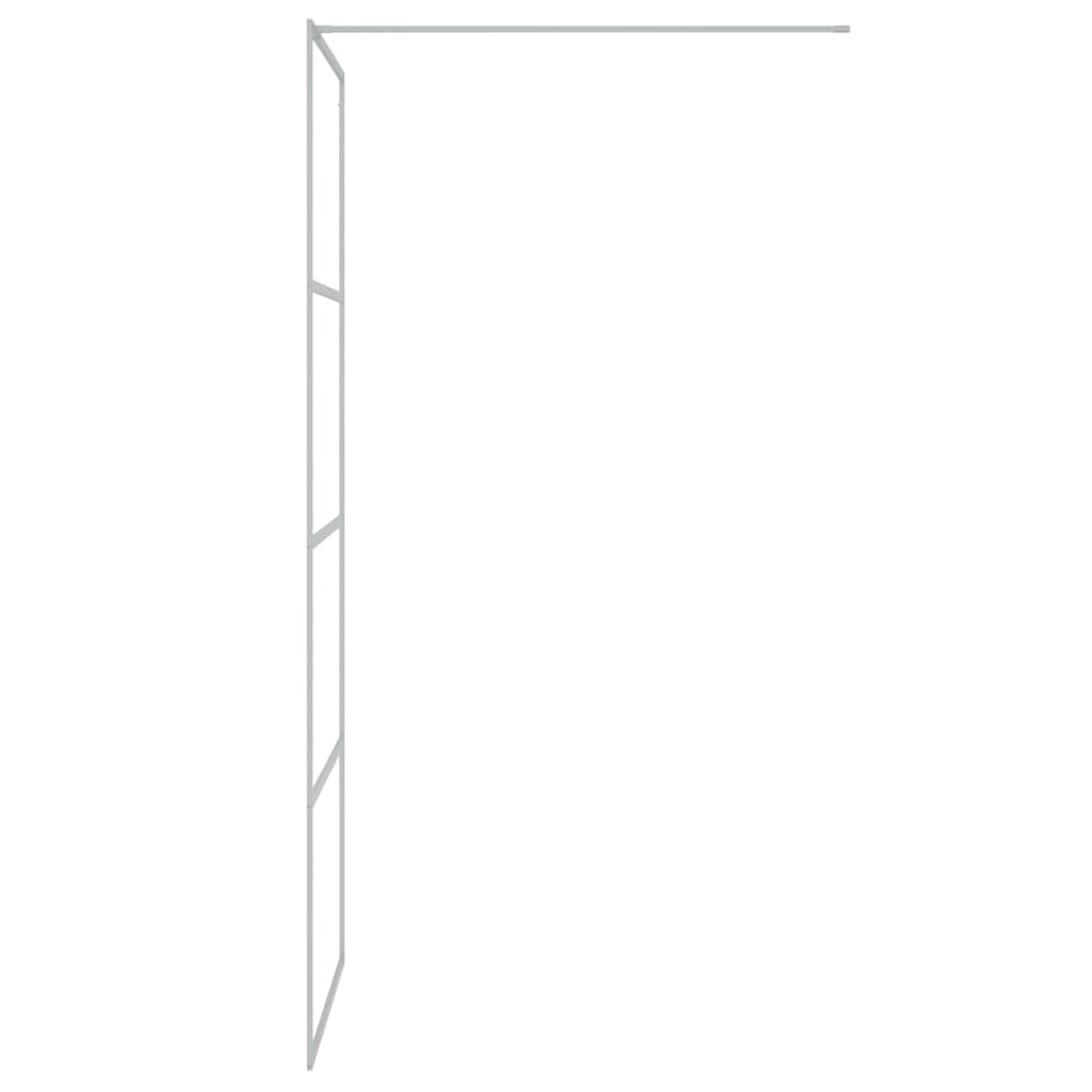Dusjvegg sølv 80x195 cm klart ESG-glass