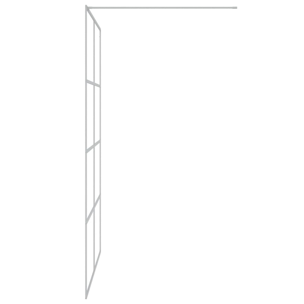 Dusjvegg sølv 140x195 cm klart ESG-glass