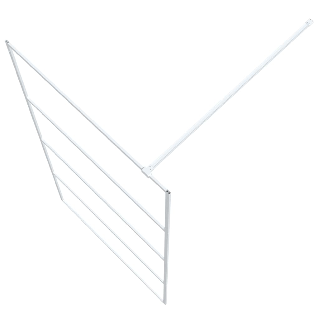 Dusjvegg hvit 100x195 cm klart ESG-glass
