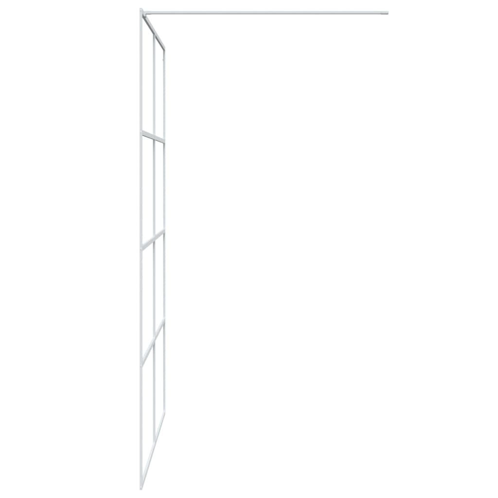 Dusjvegg hvit 140x195 cm klart ESG-glass