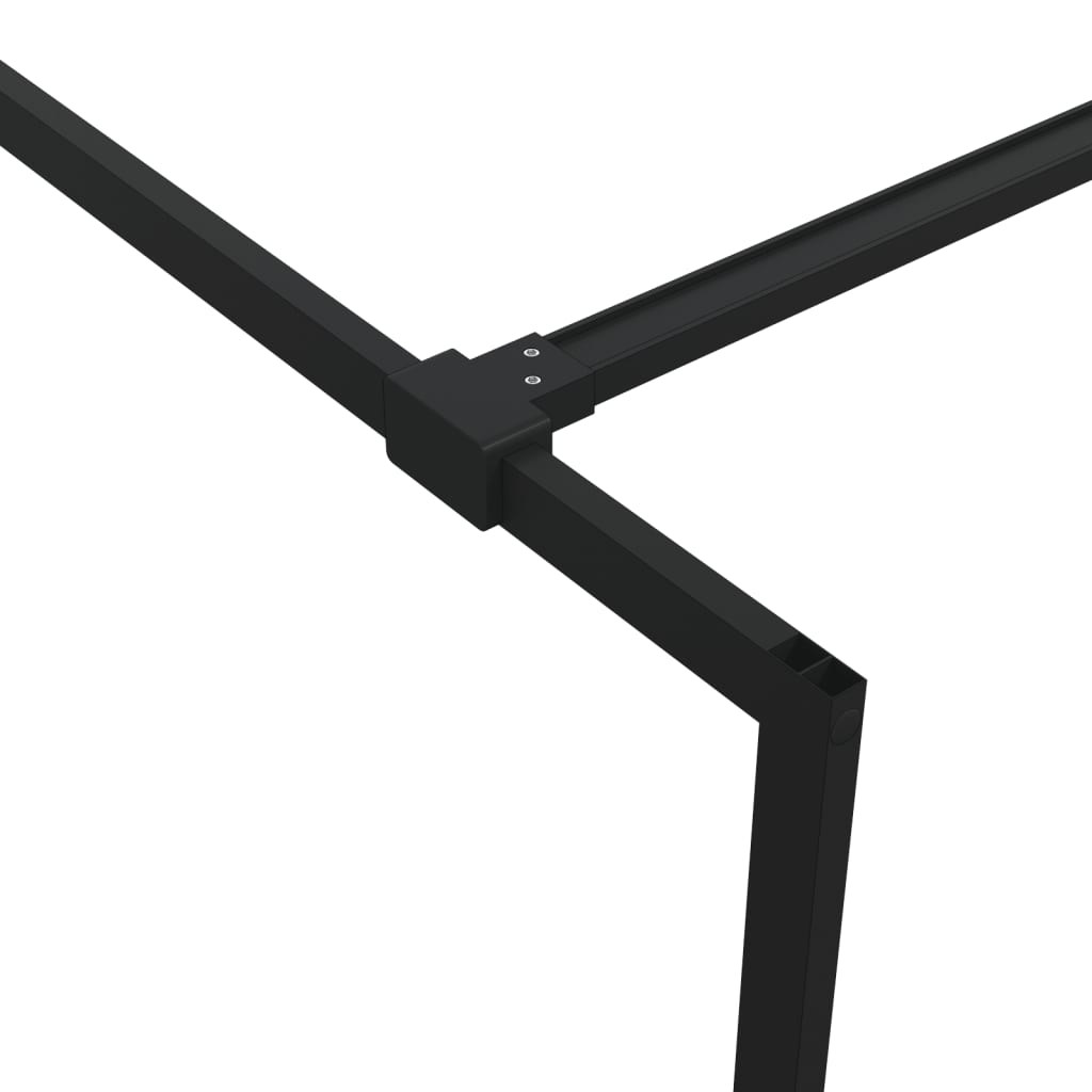 Dusjvegg svart 90x195 cm klart ESG-glass