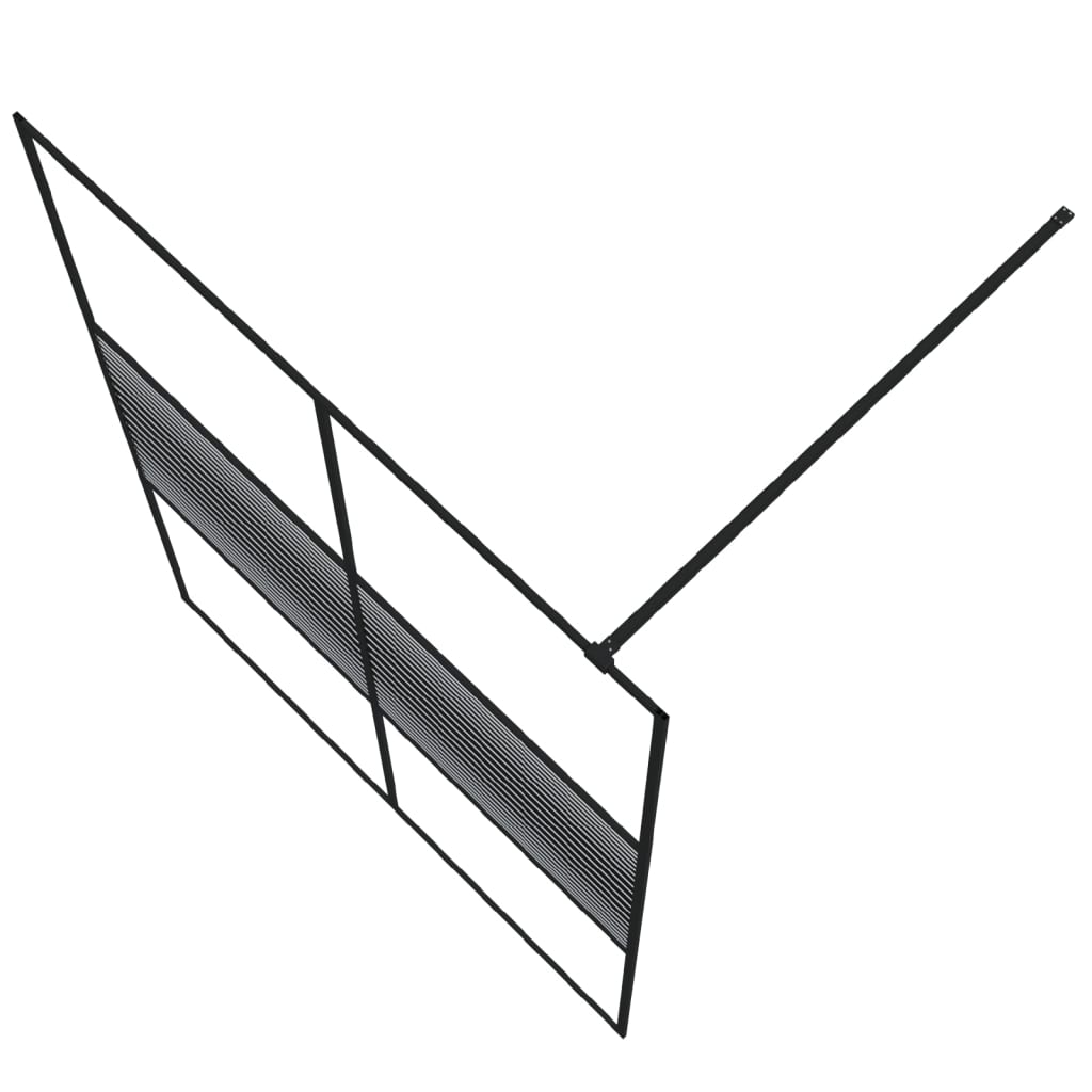 Dusjvegg svart 140x195 cm klart ESG-glass