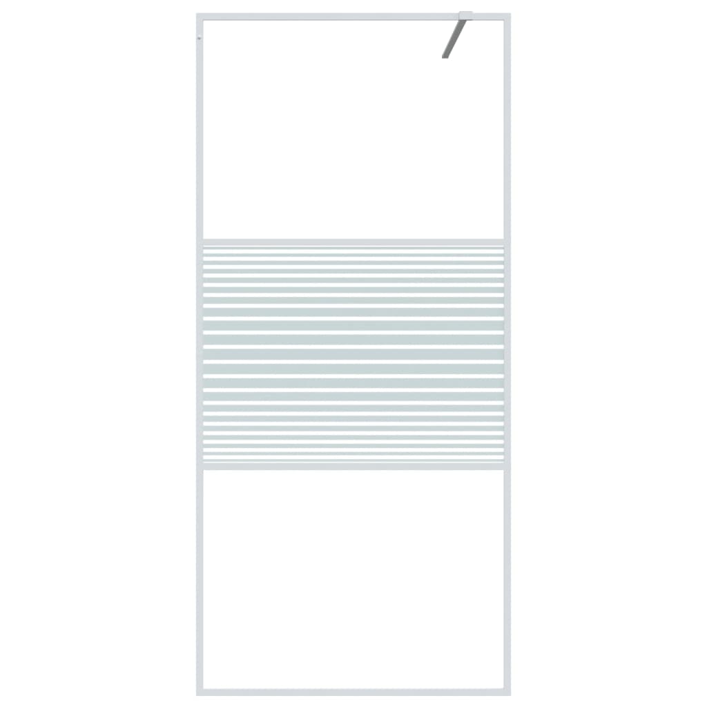 Dusjvegg hvit 90x195 cm klart ESG-glass