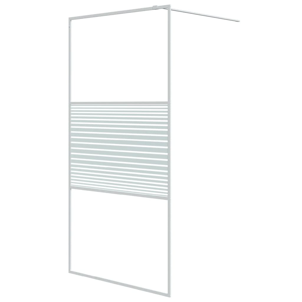 Dusjvegg hvit 100x195 cm klart ESG-glass