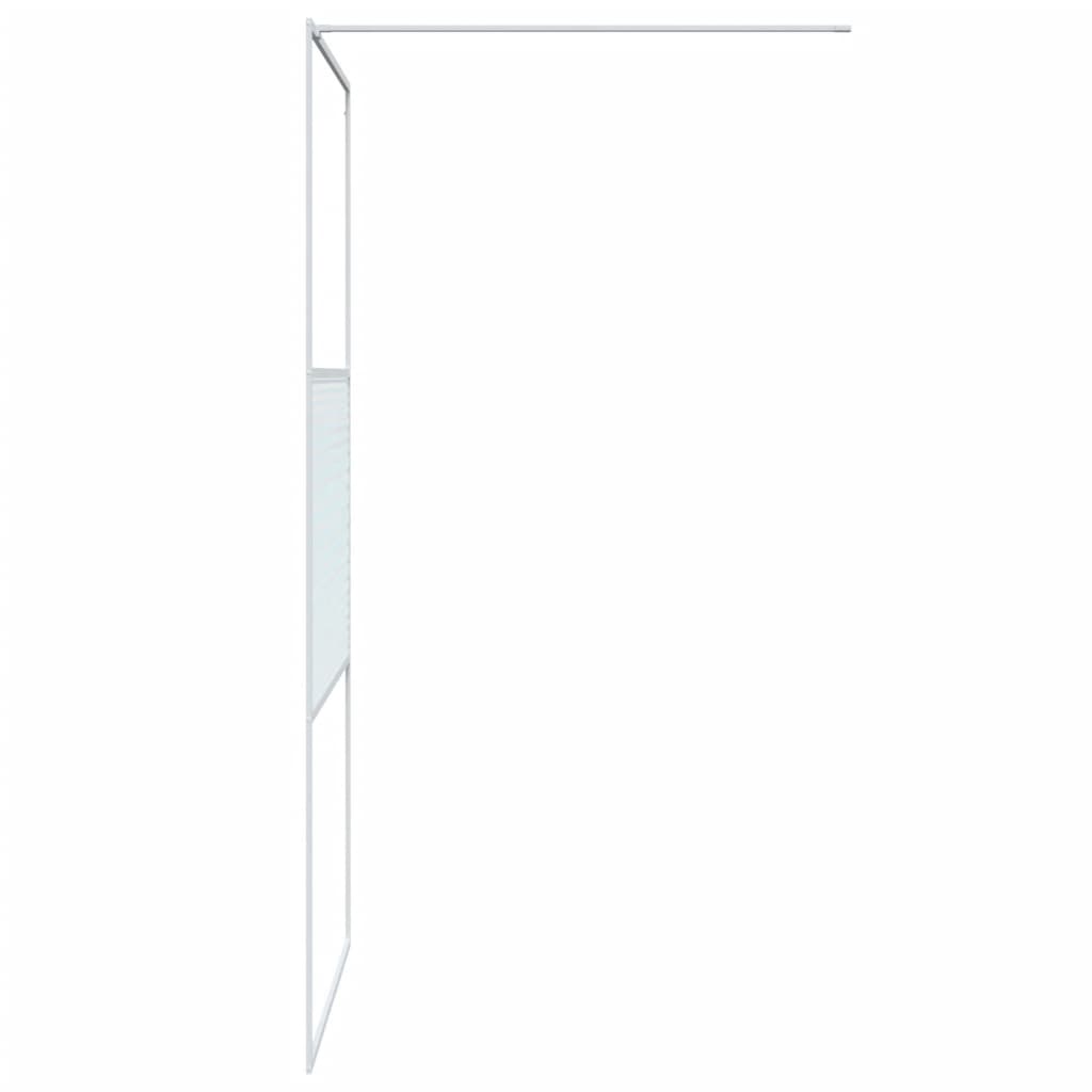 Dusjvegg hvit 100x195 cm klart ESG-glass