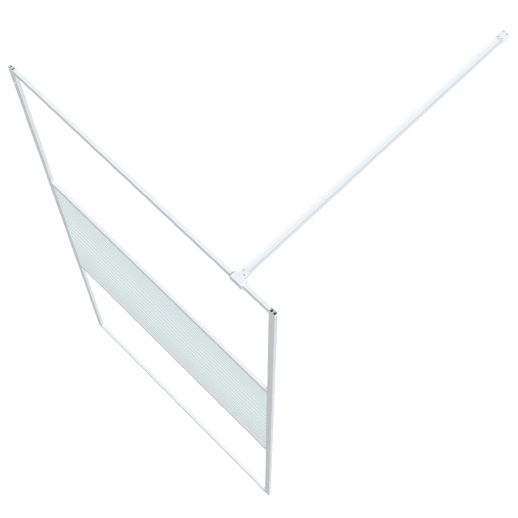 Dusjvegg hvit 100x195 cm klart ESG-glass