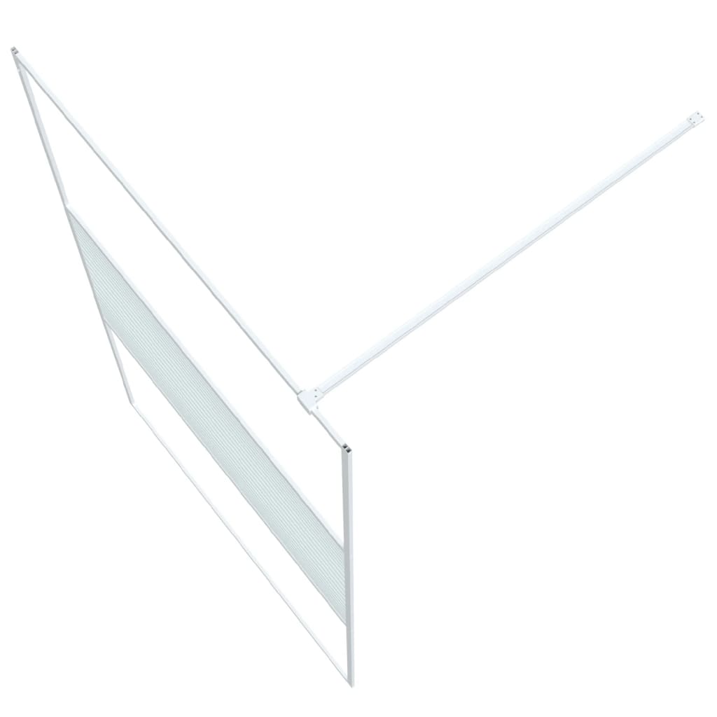 Dusjvegg hvit 115x195 cm klart ESG-glass