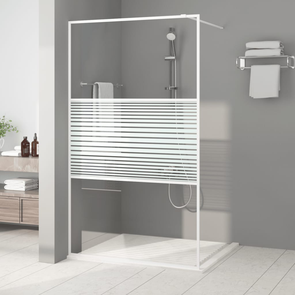 Dusjvegg hvit 115x195 cm klart ESG-glass