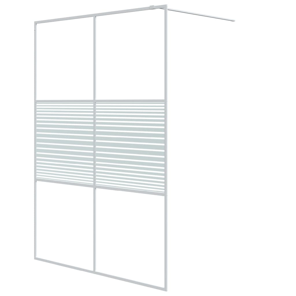 Dusjvegg hvit 140x195 cm klart ESG-glass