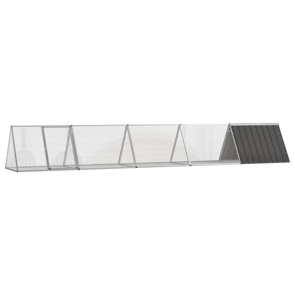 Kaninbur antrasitt 504,5x80,5x71 cm galvanisert stål