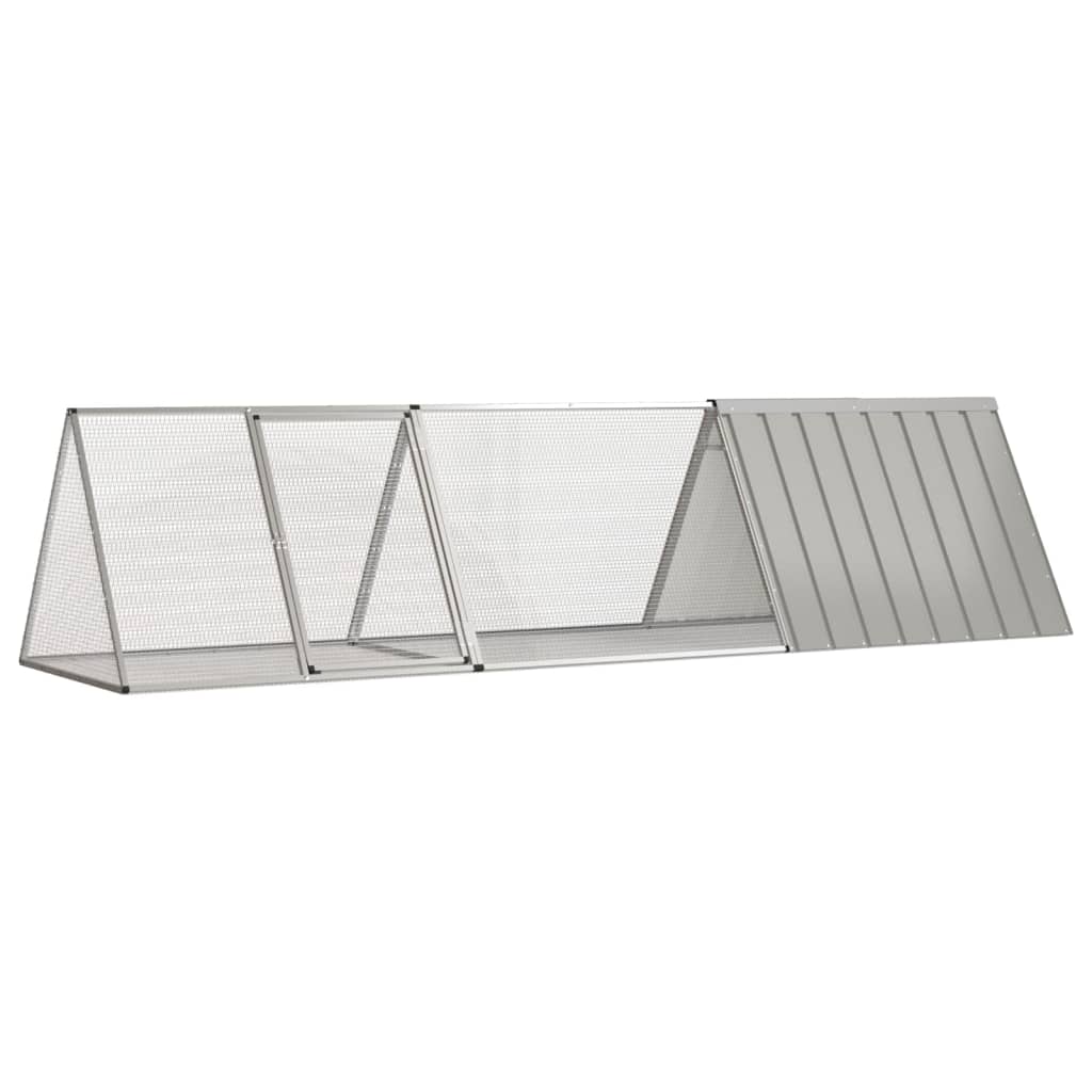 Kaninbur grå 302,5x80,5x71 cm galvanisert stål