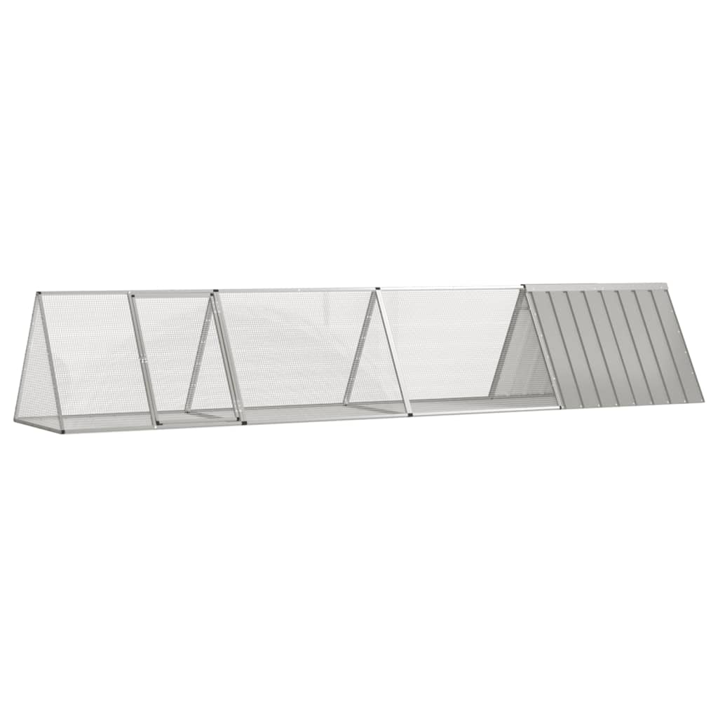 Kaninbur grå 403,5x80,5x71 cm galvanisert stål