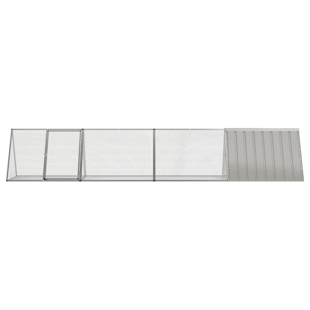Kaninbur grå 403,5x80,5x71 cm galvanisert stål