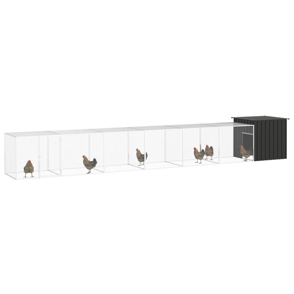 Kyllingbur antrasitt 700x91x100 cm galvanisert stål