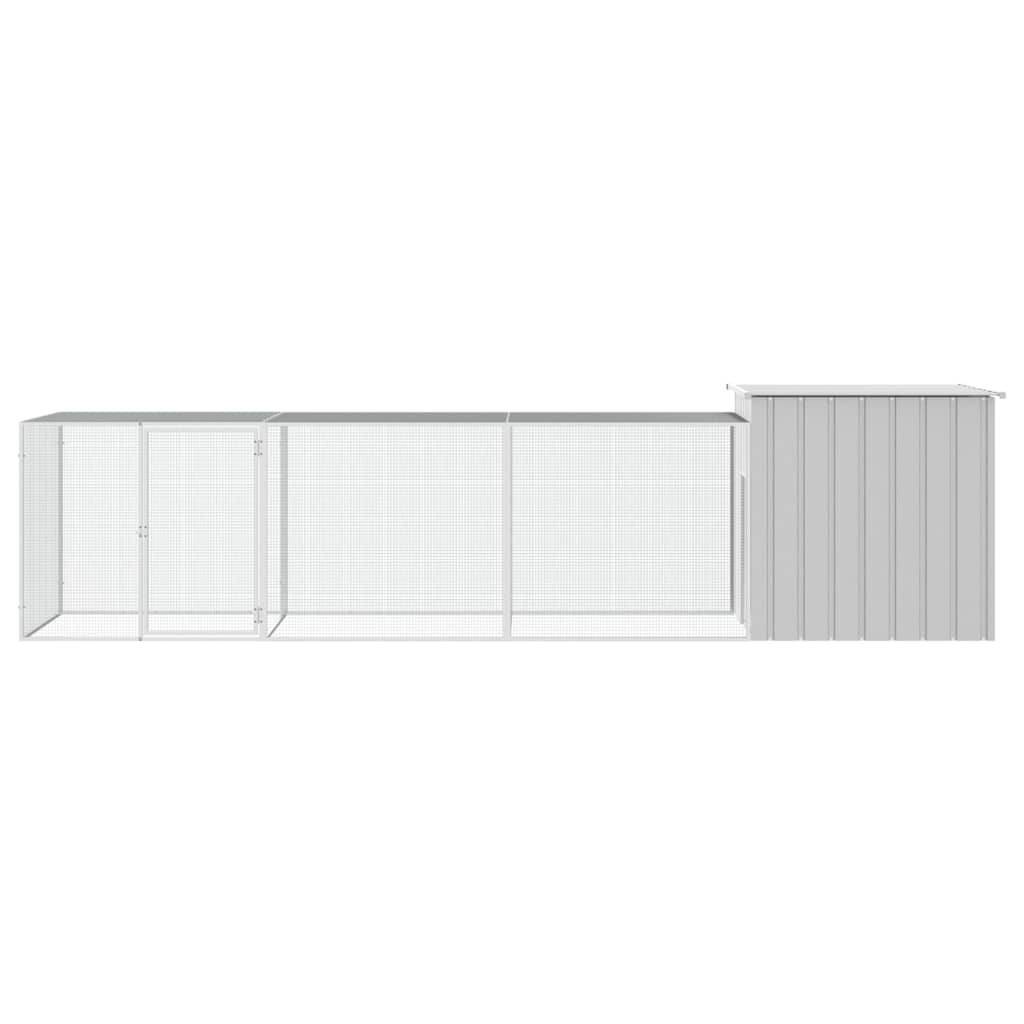 Kyllingbur grå 400x91x100 cm galvanisert stål
