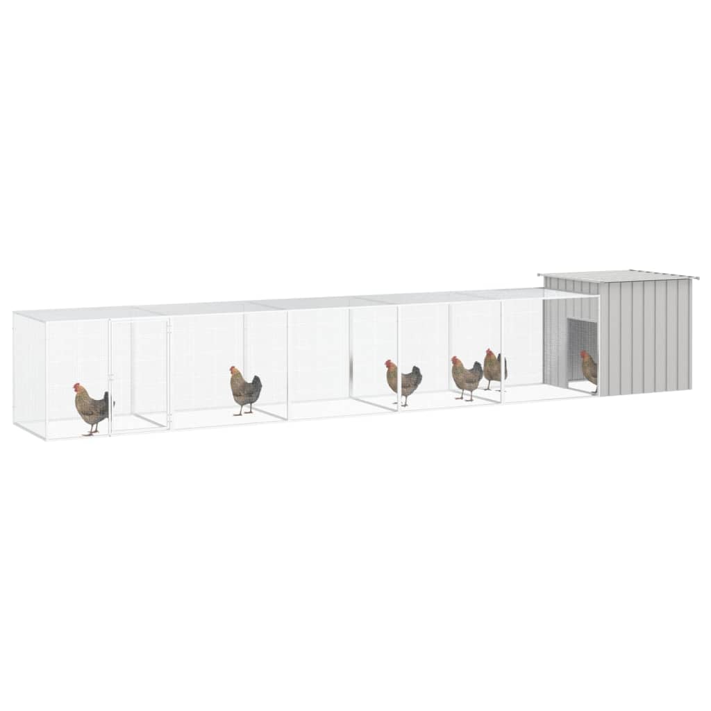 Kyllingbur grå 600x91x100 cm galvanisert stål