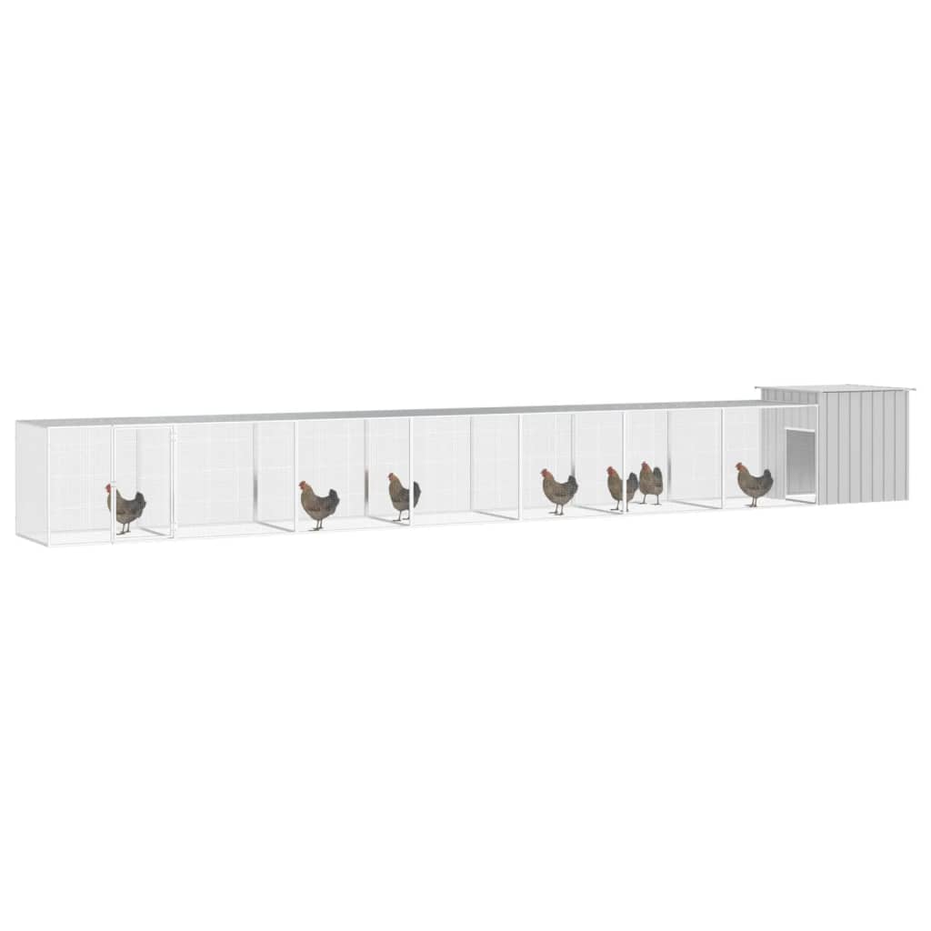 Kyllingbur grå 700x91x100 cm galvanisert stål