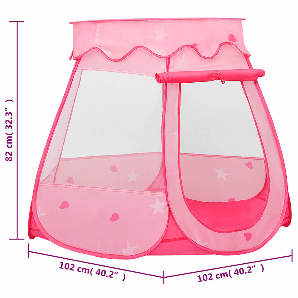 Leketelt med 250 baller rosa 102x102x82 cm