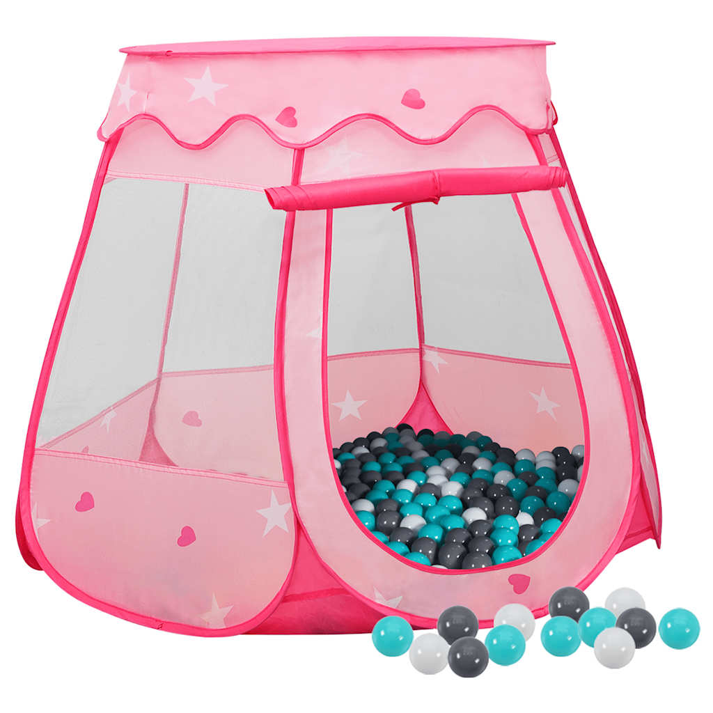Leketelt med 250 baller rosa 102x102x82 cm