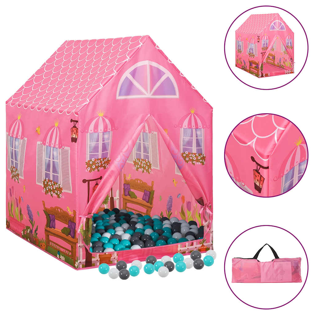 Leketelt med 250 baller rosa 69x94x104 cm