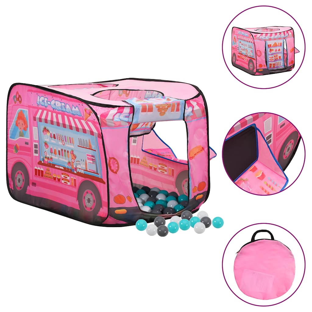 Leketelt med 250 baller rosa 70x112x70 cm