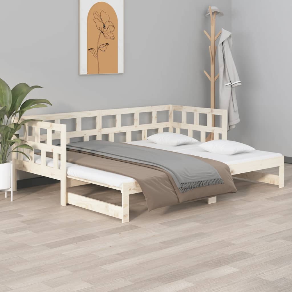 Uttrekkbar dagseng heltre furu 2x(80x200) cm vidaXL