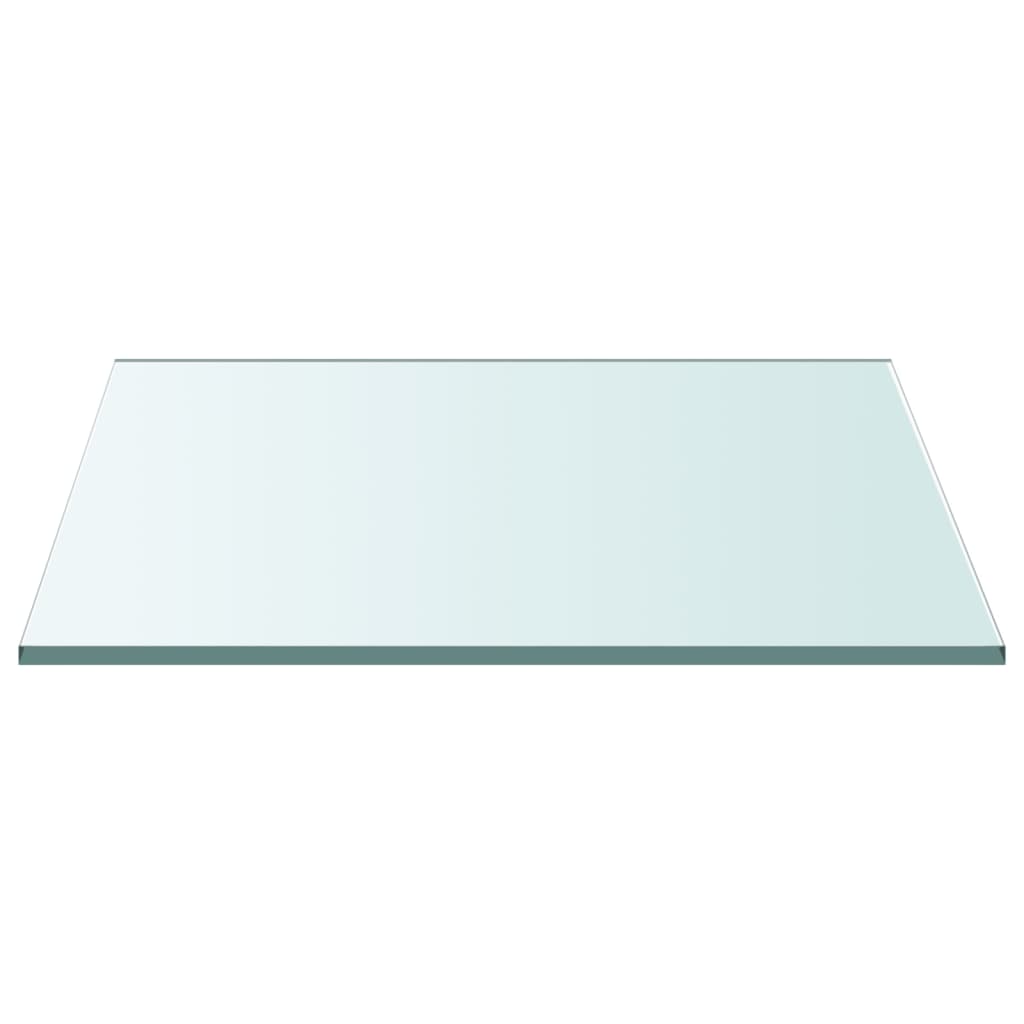 Bordplate gjennomsiktig 50x50 cm herdet glass