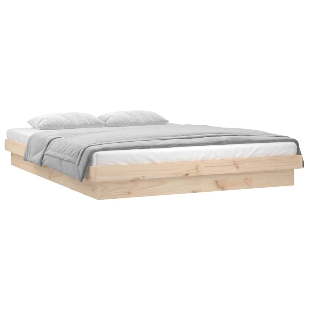 Sengeramme med LED 140x190 cm heltre
