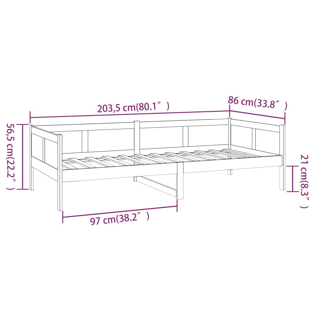 Dagseng heltre furu 80x200 cm