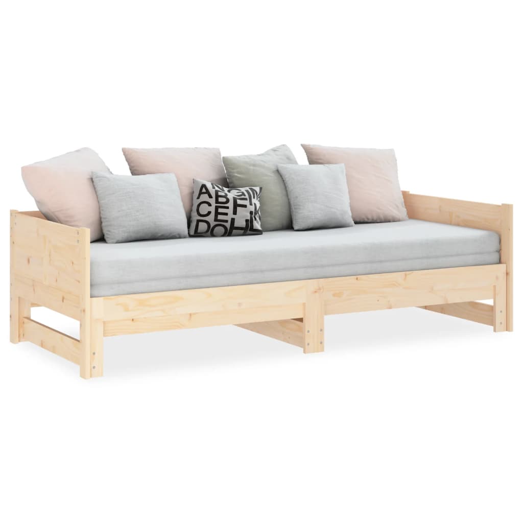 Uttrekkbar dagseng heltre furu 2x(90x190) cm