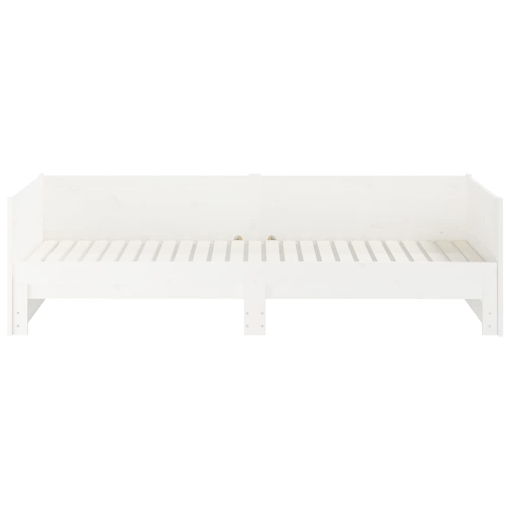 Uttrekkbar dagseng hvit heltre furu 2x(90x190) cm