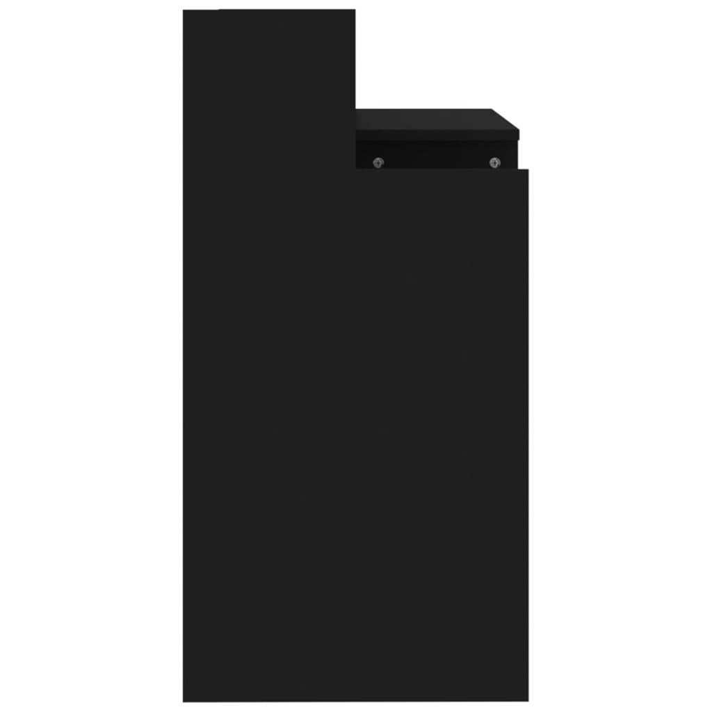 Skrivebord med LED-lys svart 97x45x90 cm konstruert tre