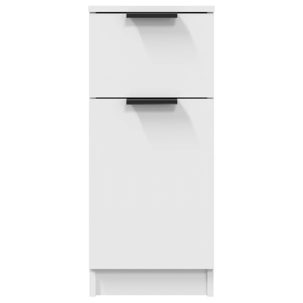 Skjenker 2 stk hvit 30x30x70 cm konstruert tre