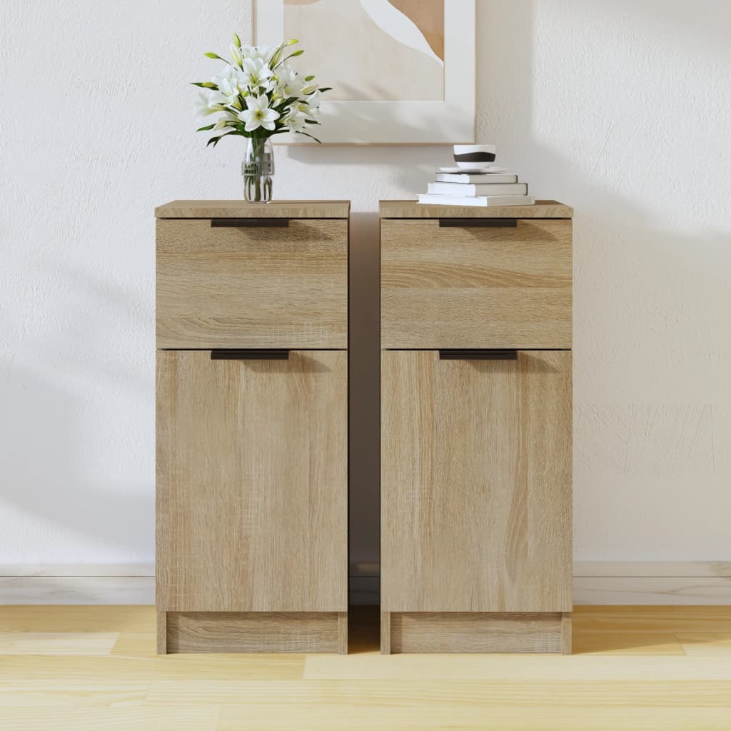 Skjenker 2 stk sonoma eik 30x30x70 cm konstruert tre